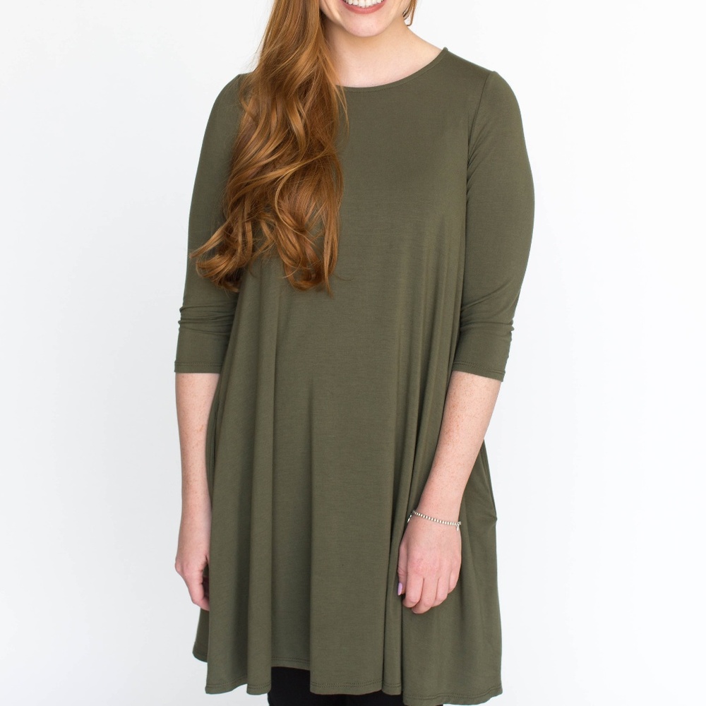 Agnes & Dora Olive Green Swing Tunic